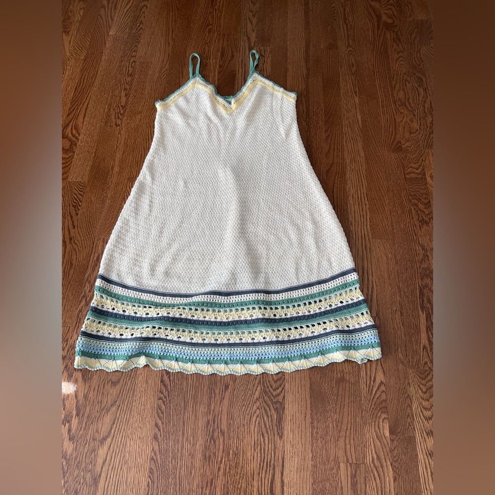 Universal Thread White and Blue Sleeveless Sundress